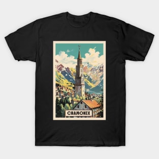 Chamonix, Mont Blan, Ski Poster T-Shirt